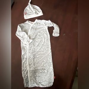 Magnetic Me Sheep Print modal sleeper gown + hat set | Newborn